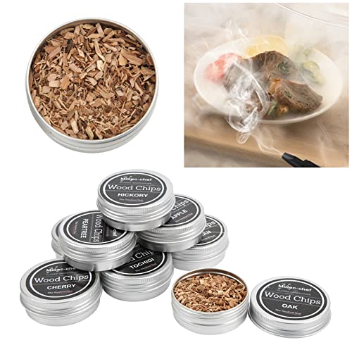 8 stuks Whiskey Wood Smoking Chip Cocktail Smoker Kit, BBQ Smoking Chips Mix Fruit Hout Zagenstof voor roken Dranken voor optimale rooksmaak bij het grillen 195g 3