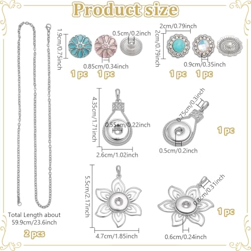 Snap Charms Ketting Kit, Verwisselbare hanger ketting set Legering Hang snap basis hangers voor ketting armbanden DIY Sieraden accessoires