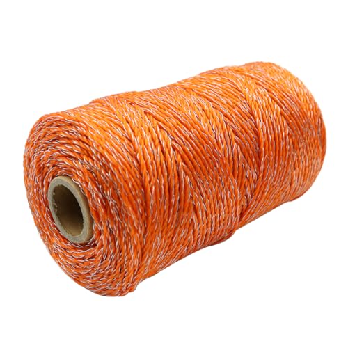 Zeehekdraad Polydraad 200m turbinedraad voor lange draagbare hekken 3 roestvrijstalen gevlochten draden voor betrouwbare geleiding en roestvastheid 2mm turbinedraad (oranje)