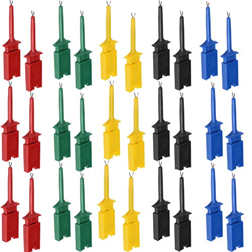 30 st Multimeter Draad Lead Test Hook Clip,Elektronische Mini Test Probe set IC Hook Test Clip voor Reparatie Gereedschap, PCB Tester, Grabber,Multimeter Tweezers Clip