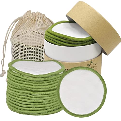 Make-up verwijderen pads wasbare en herbruikbare make-up verwijderbare pads katoen Padden Bamboo Make-up Verwijderen Wipes Reiniging Padden met katoenen waszak en opbergdoos, 20
