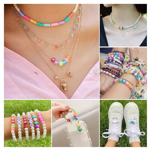 100 st Acryl Kubus Letter Kralen 7mm Transparant Cornflower Blauw Vierkante Klinker Alfabet Pony Kralen voor DIY armband ketting sieraden ambachten maken 4