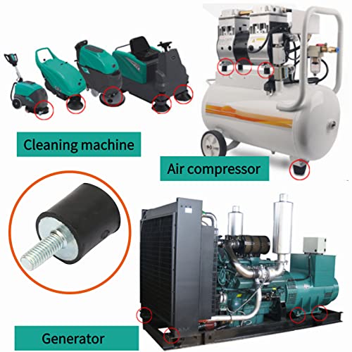 4 st M3 M5 M6 Rubberen bevestigingen Antivibratie Silentblock Car Boat Bobbins Black and Silver Mechanical Tril Damping Ondersteunt Trilling Dempende Pads Shock Absorbers (VD15*15 M5*12) 4