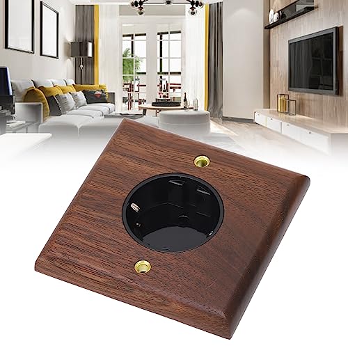 Pack of 6 EU Standard Wall Socket, Electrical Wall Light Switch Socket, 16A, 250V, Retro, Black Walnut Socket voor elektronische apparaten 5