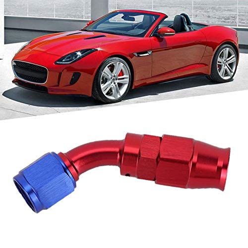 AN6 Olie brandstof slang passen adapter rood en blauw anodiseren aluminiumlegering verzegelen olie slang passen:(45°) 3