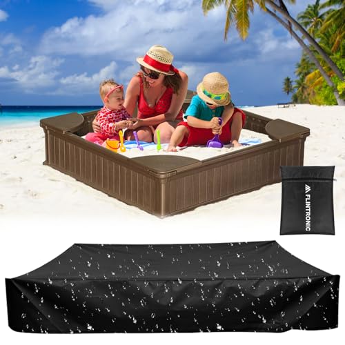 Sandpit Cover, 200 x 200 cm, Waterdichte Sandpit Cover, Waterafstotend, Winddicht, Beschermhoes, Oxford Stof, Groen, met koord, Sandpit