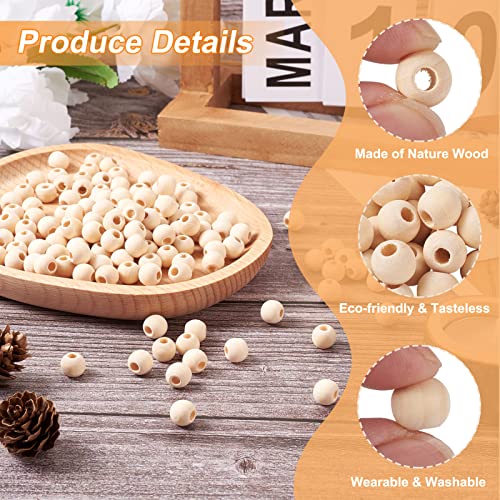 Natuurlijke ronde houten kralen 10mm Gat Onafgewerkte houten bal Spacer Losse kralen met 4mm gat voor ambachten DIY Handgemaakte decoraties sieraden maken 4