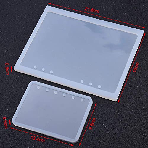 2st/set A5 A7 Notitieboek Vorm Siliconen Craft Making Mold Semi Transparant Mold voor DIY Epoxy Resin Crystal Notepad Cover 5