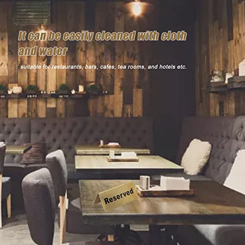 Gereserveerde Tafelplaat, Gold Roestvrij staal Gasten Reservatie Tafel Tent Plate, voor Restaurants, Diners, Bruiloft Banketten, Double Sided (Reserved) 4