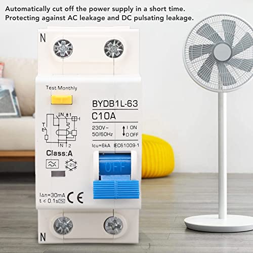 AC 230V Residual Circuit Breaker 30ma C10 1P N Leakage Protector Overload Bescherming Luchtschakelaar voor residentiële verlichting distributielijnen Zonne-PV-systeem 3