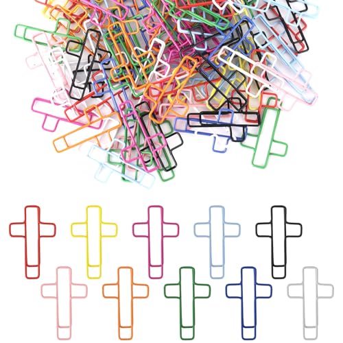 100 st. Cross Paper Clips, kleurrijk Bijbel Paper Clips Klemmen Christelijke tijdschriften Bijbelstudie Supplies voor christelijke vrouwen en mannen