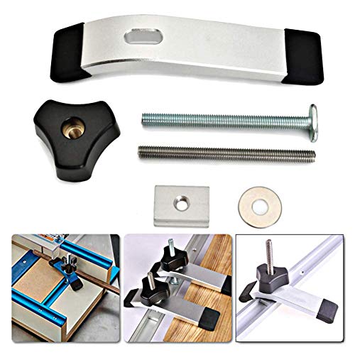 T Track Klem T-spoor Miter Track Jig Fixture Lock Straight Rand Metal Fast Acting Hold Down Clamp set