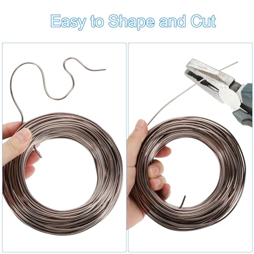 6mm x 19 voet bonsai training draad bloem draad stengels boom draad geanodiseerd aluminium boom draad voor het bevestigen van takken in de tuin, bruin 4