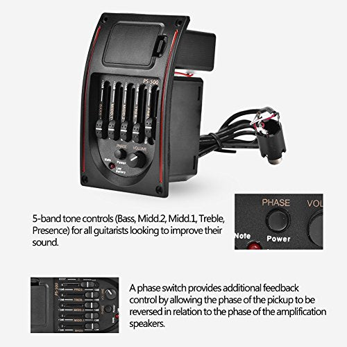 Akoestische Gitaar Pickup Piezo Cont,Guitar Pick-up, Eq PS-500 Micro EQ, Akoestische Gitaar Pick-up, Akoestische Gitaar Preamp, Piezo Pick-up Gitaar, Micro Gitaar Preamp 4