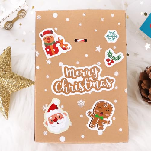 16 Vellen Kerstmis Stickers decoreren Kerstmis Zelfklevende papieren Stickers voor het knutselen Scrapbook Party Bag Stocking Fillers Envelop Card Making 5