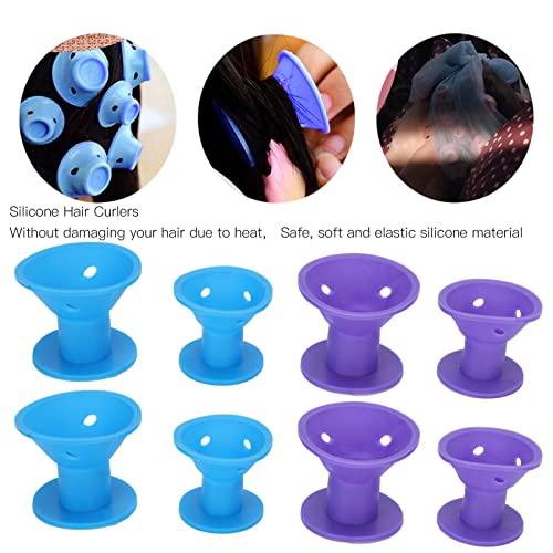 20st Zelf grijpende paddo haar krullend ijzer DIY Siliconen haar Styling Curlers voor lange middelgrote korte haar paars blauw 3