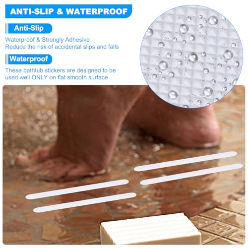 24 Stuks Non Slip Stickers voor Badkuip Veiligheid Douche Vloer Non-Slip Stickers met Self-Adhesive Stickers Scraper voor Badkuip Douche Vloer trap zwart 5