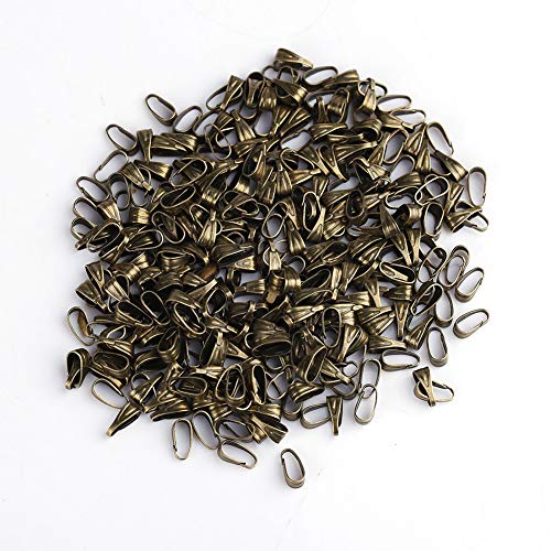 Hanger Clasps, 300Pcs/Bag sieraden het maken van klemmen haken Set hanger Connector Knijp Clips Clasps Snap sieraden bevindingen Legering Bail voor DIY Craft sieraden armband(Bronzen)