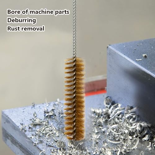 6Pcs Messing Buisborstel set, 8/12/14/16/20/25mm Ronde Wire Brush Clean Borehole Brush Herbrushbare Multifunctionele Buisborstel voor buis, cilinderboren, reinigen van handgereedschappen 5