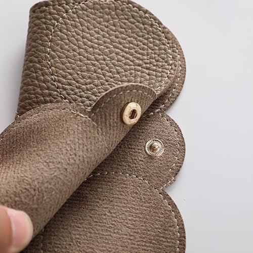 6 stuks glazen Case, Draagbare glazen Case Bag, Fashion Sunglasses Case, Leather Sunglasses Bag, Om uw bril mee uit te nemen, Zwart, bruin, oranje, grijs, khaki, malachite groen 3