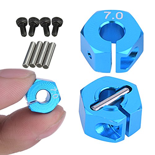 4 stuks Hex Drive Adapter, 12mm 7.0 Rad Hex Stick Nabenadapter für 1/10 RC HSP HPI Redcat Auto Ersatsteile