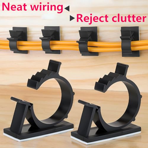 Pack van 20 kabelclips, kabelmanagementclips, zelfklevende kabelclips, Nylon kabelclips, voor USB-kabel, oplader, 37mm 5