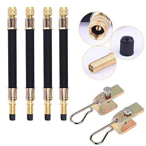Pak van 4 ventielen uitbreiding met caps 190 mm Rubber uitbreiding adapter Set Tyre Valve uitbreiding ventielen uitbreiding connector voor universele auto's, vrachtwagens, motorfietsen