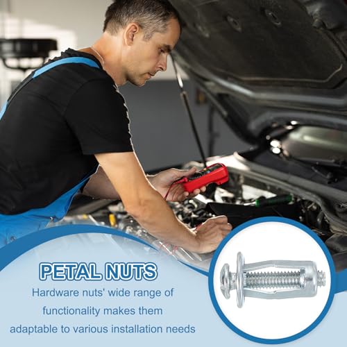 Uitbreiding Schroefmoeren M5 x 25 mm, 10 stuks Jack Groove Carbon Steel Petal Shape Rivets Invoegen Nuts Plug-in Noten bevestigende elementen met schroeven Holle wandbevestiging Dun 4