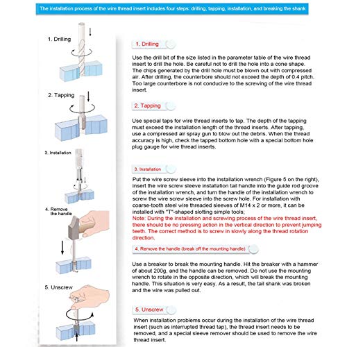 10 st Threaded Inserts M16x1.5mm, roestvrij staal draad draad inserts, Helicoil Type Threaded Sleeves Kit(2,5D) 3