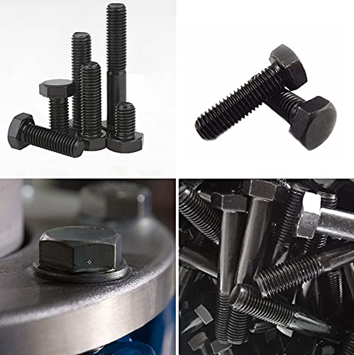 Hex Head Bolts Outside Corner M16X100 (Pack of 2) Half Thread Hex Bolts Class 10.9 Hoge treklegering Staal Zwart Mechanische Hex Head Schroeven Gecertificeerde Standaard DIN931 ISO 4014(16mm x 100mm) 5