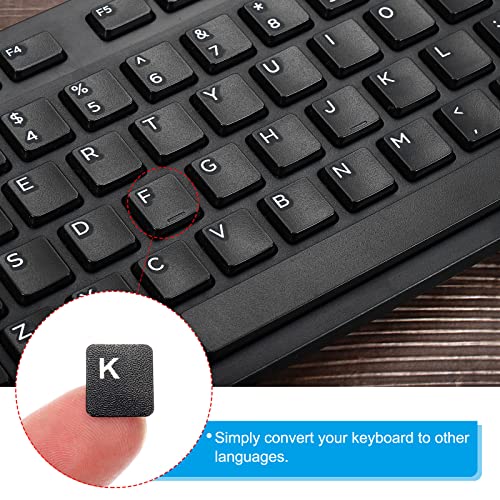 Portugese toetsenbord Stickers, Pack van 6, Universal Keyboard Replacement, Transparante Cover voor Notebook, Computer, Bureau, Zwart, Wit, Achtergrond, Brieven 5