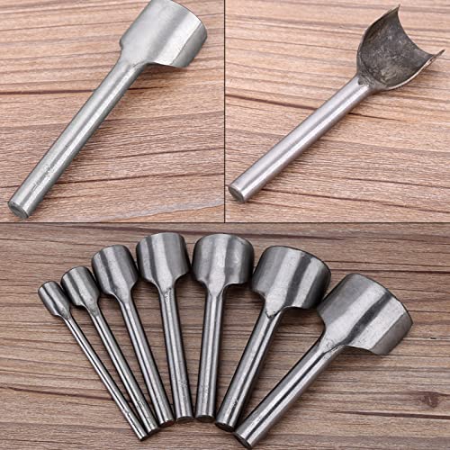 7 stuks lederen halve cirkelsnijder pons, lederen eindsnijder voor thuisleer, naaien handwerk riem riem DIY handwerk project 3