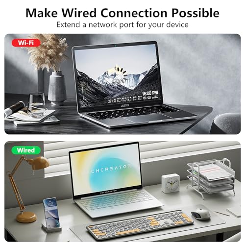 Gigabit USB-C RJ45 Ethernet Adapter aan USB C Ethernet Port Converter met PD Type-C Oplaadpoort 100W voor computers, tabletten en andere apparaten 5