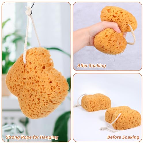 2 st sponzen bad, grotere bad spons honingraat douche body spons zachte exfoliaterende douche puff dicht schuim voor zachte en diepe reiniging voor vrouwen en mannen 5