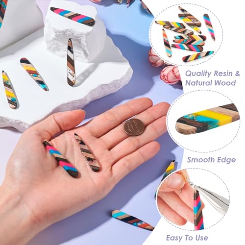 Hars Walnut Wood Bedels voor oorbellen ketting hangers Hars houten stukken Charm sieraden maken, Hars Hout 5