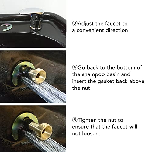 Shampoo Bed Faucet, Galvaniseren Veilig glad Zinklegering Shampoo Bowl Faucet Mixer Tap voor Kapper voor Kapper 3