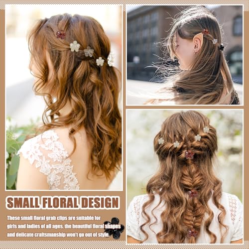 40 st Flower Claw Clips Mini Sweet Non-slip Vrouwen grijpen Plastic clip Kleine Haarspeld Leuke Haar Klauw Accessoires voor Meisjes Vrouwen Foto Dagelijkse Feest Hairstyle Accessoires 3