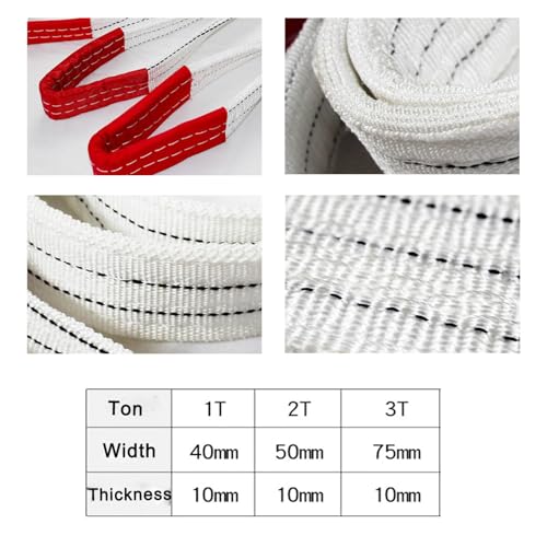 Crane Cargo Strap, 2PCS 2T 2M Webbing Lifting Sling Strap, 10mm Dikte Polyester Webbing Lifting Cargo Sling Strap, Webbing Lifting Sling Strap voor het tillen van een Merchandise of Voertuig 5