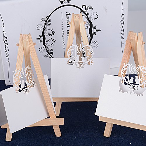 20 st. Mini Easel Houten Fotohouders, Kaarthouders, Memo Houders, Plaatskaarthouder, Stoelkaarthouder, Kleine Ezel, Tafeldecoratie voor bruiloft, Verjaardag, Doop, Partij 5