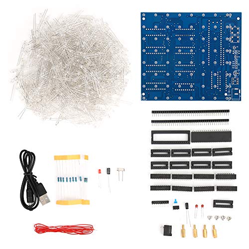 3D LED Light Squared Kit 8 X 8 X 8 Kubus Blauw Rood Handgemaakt Home Decoratie Professionele Accessoires (rood)