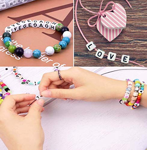 50 g/300 st. 6mm Acryl Alfabet Kubus Kralen Letter P Vierkant Bangs Losse kralen Spacers voor kinderen sieraden armband maken (Wit) 4