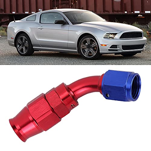 AN6 Olie brandstof slang passen adapter rood en blauw anodiseren aluminiumlegering verzegelen olie slang passen:(45°) 4
