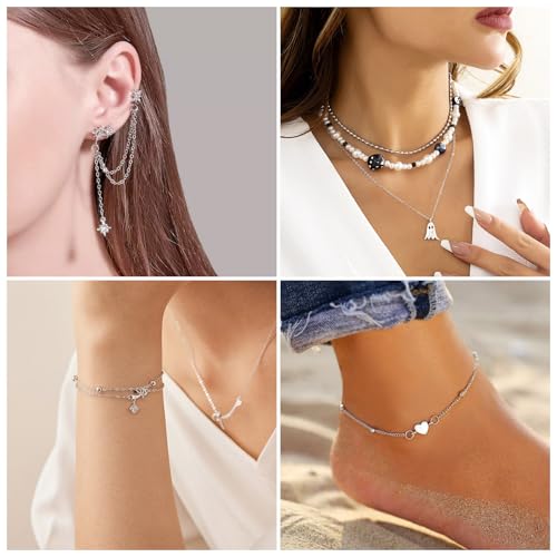 10M 304 Roestvrij stalen kabelkettingen 2x1.5x0.4mm Metalen Oval Link ketting maken Kit met Claw Clasps Jumping Rings voor DIY Sieraden maken 4