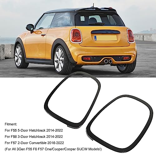 Staartlichtring, 2 stuks links en rechts achterlichtring trim 63217351432 ABS Staartlicht surround trim voor F55 F56 F57(zwart) 4