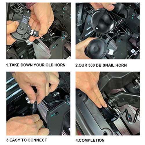 Auto elektrische Snail Horn, Motorfiets 12V 300dB treinhoorn voor vrachtwagens Air elektrische Snail Horn motorfiets Snail Horn voor auto motorfiets (2Scs) 5