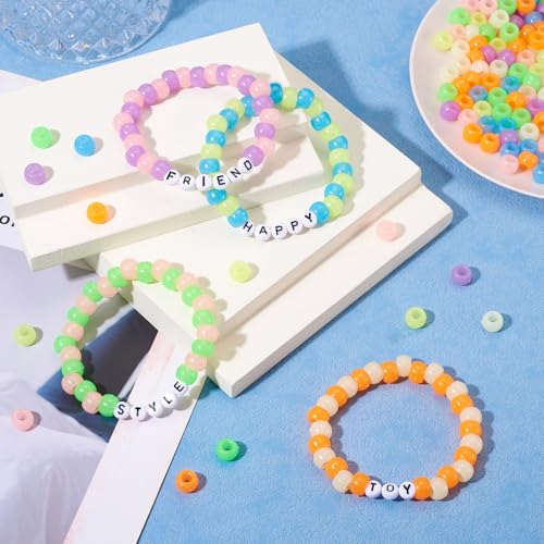 210st grote gat Europese kralen rondelle gloeien in de donkere kraal 9mm acryl spacer kralen bulk voor armband oorring ketting ambachtelijk DIY sieraden vrouwen accessoire 3