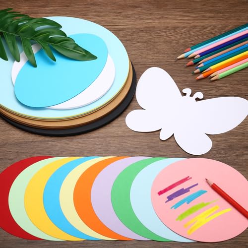 9,8 inch rond kartonpapier, 40 stuks 200 g/m2 dikke blanco schijfcirkels plakjes voor doe-het-zelf ambachtelijke kunst schilderijen schrijven, bruin 5