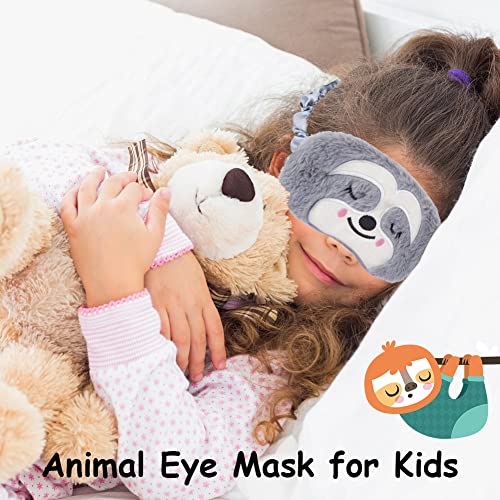 Slaapmasker grappig, zat en schattig grijs luiaard slaapmasker vrouwen pluche die slaapmasker kinderen jongeren blinddoek om te slapen, voor kinderen, meisjes, vrouwen, met 5 elastieken