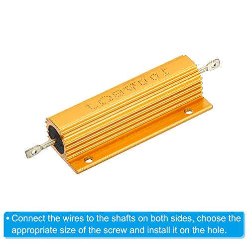5st 100W 8 Ohm aluminium behuizing Resistor Wire Resistors Schroefkraan Power Resistor Gold Tone 5