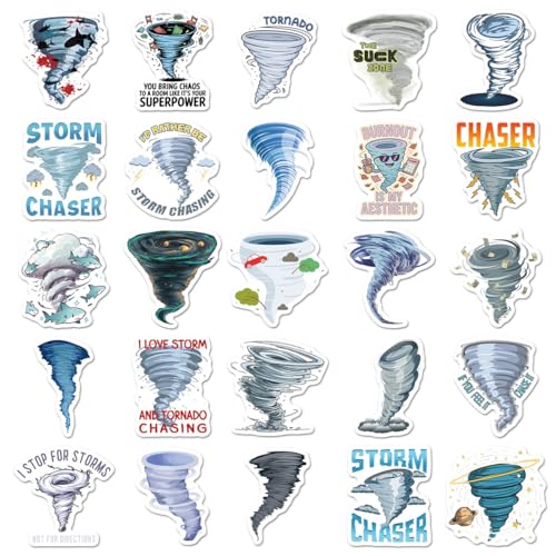 Tornado Stickers voor jongeren en volwassenen, 50 stuks, Tornado vinyl stickerset, auto, motorfiets, fiets, skateboard, snowboard, bagage, laptop, koffer, helm, motorfiets, computer 4